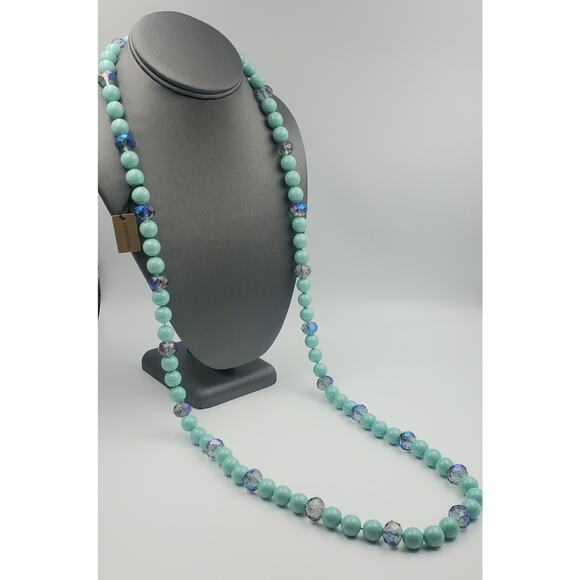 Heidi Daus Jewelry - Heidi Daus “Ladies Choice” 42 Inch Turquoise-Color and AB Beaded Necklace – NIB